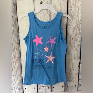 Blue Tank Top with Starfish Design